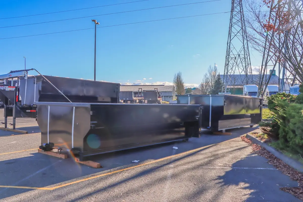 Roll-off dumpster ready for waste disposal at job site for Demolition Dumpster Rental in Mechanicville